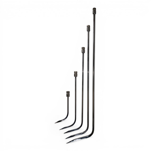 Anson PDR Tequila Compact HUB stainless steel door panel rods in five varying lengths with precision-angled tips.
