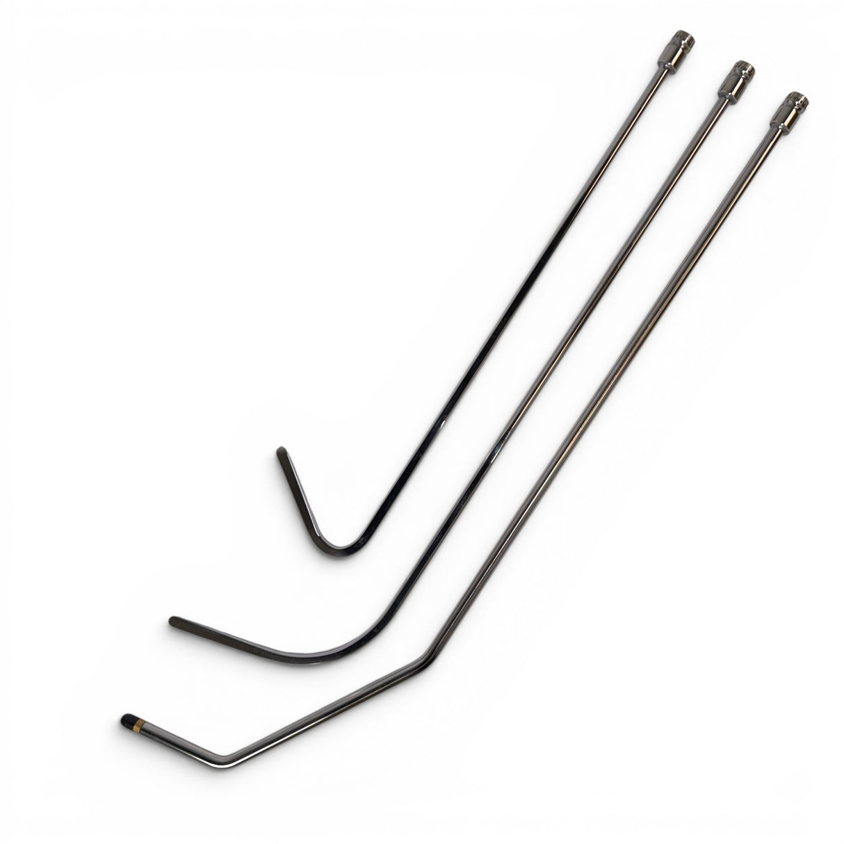 Anson PDR Tequila Compact HUB stainless steel rods in 17, 21, and 24-inch lengths with interchangeable tips.