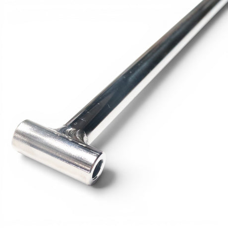 Anson PDR TEQUILA DOUBLE HEADER ROD HUB HANDLE, silver metal, T-handle design with threaded tip