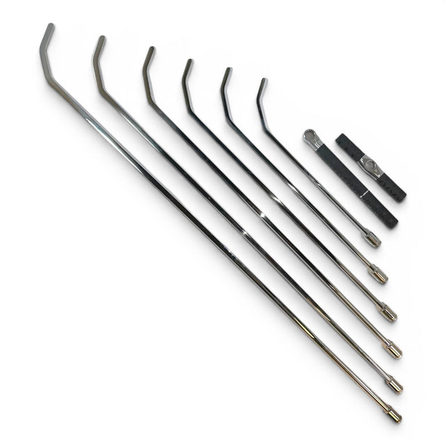 Anson PDR TEQUILA DOUBLE SHOT BLADE HUB FULL SET with stainless steel shaved shafts, double bends, and blade tips. Includes tactical handles.