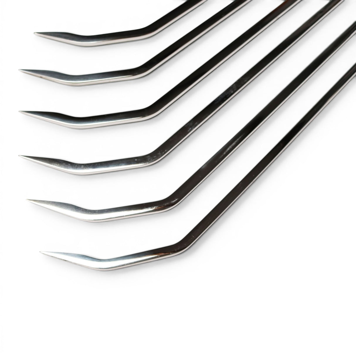 Anson PDR stainless steel double shot sharp hub PDR rods with tactical T-handles and sharp tips.