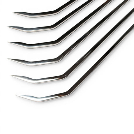 Anson PDR stainless steel double shot sharp hub PDR rods with tactical T-handles and sharp tips.