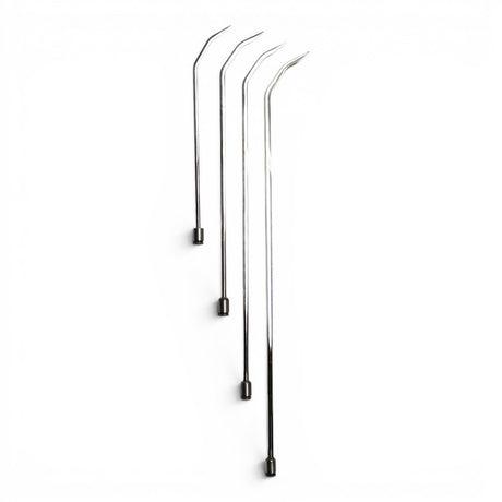 Anson PDR stainless steel double shot sharp hub set with shaved shafts and double bends.