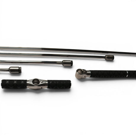 Anson PDR stainless steel double shot sharp hub set with tactical T-handle and tactical handle.