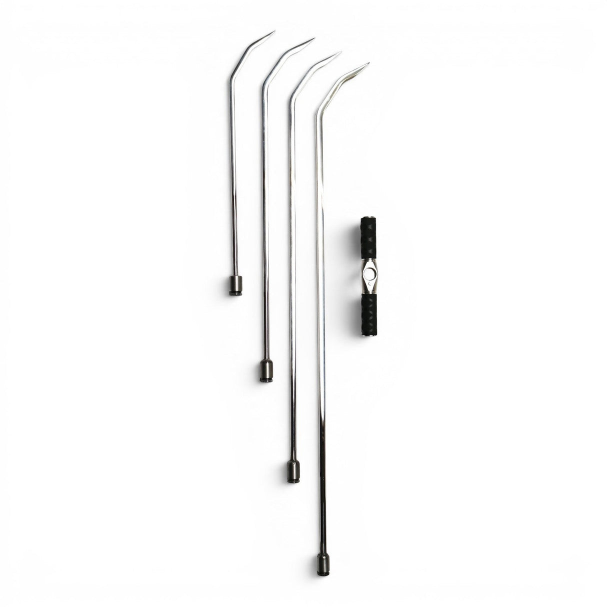 Anson PDR stainless steel double shot sharp hub set with tactical T-handle and four double-bend rods.
