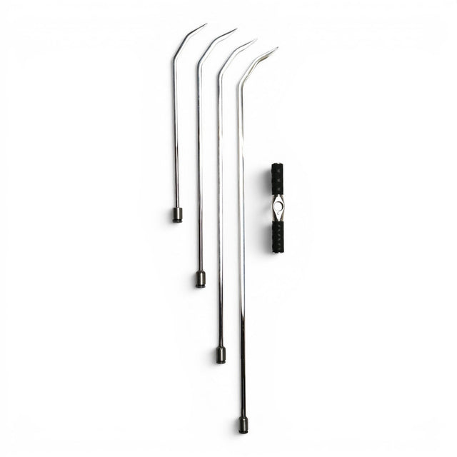 Anson PDR stainless steel double shot sharp hub set with tactical T-handle and four double-bend rods.