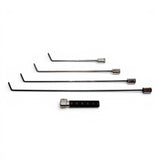Anson PDR TEQUILA 7/32 Cyclone Hub Tool Set with Tactical Inline Handle, 4 metal rods of varying lengths with L-shaped tips and silver connectors, plus a black textured handle.