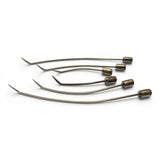 Anson PDR Tequila Indexing Hub Arched Hand Tool 1/4" Hub Set, metal PDR tools with pointed tips and threaded hubs.