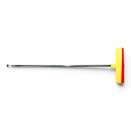 Anson PDR Tequila single bend stainless steel rod with interchangeable tip and yellow/red fixed handle.