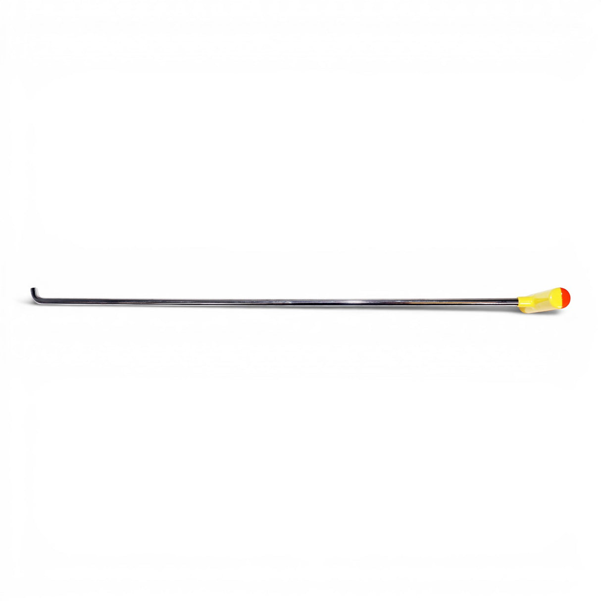 Anson PDR Tequila single bend stainless steel PDR rod with interchangeable tip and fixed handle. Yellow and red tip.