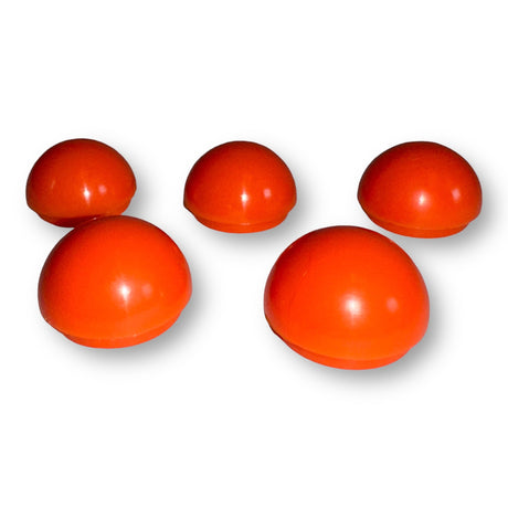 Anson PDR Tequila "Sunrise" soft tips are high visibility orange urethane, 3/4 inch diameter, for pushing, blending, or knocking down.
