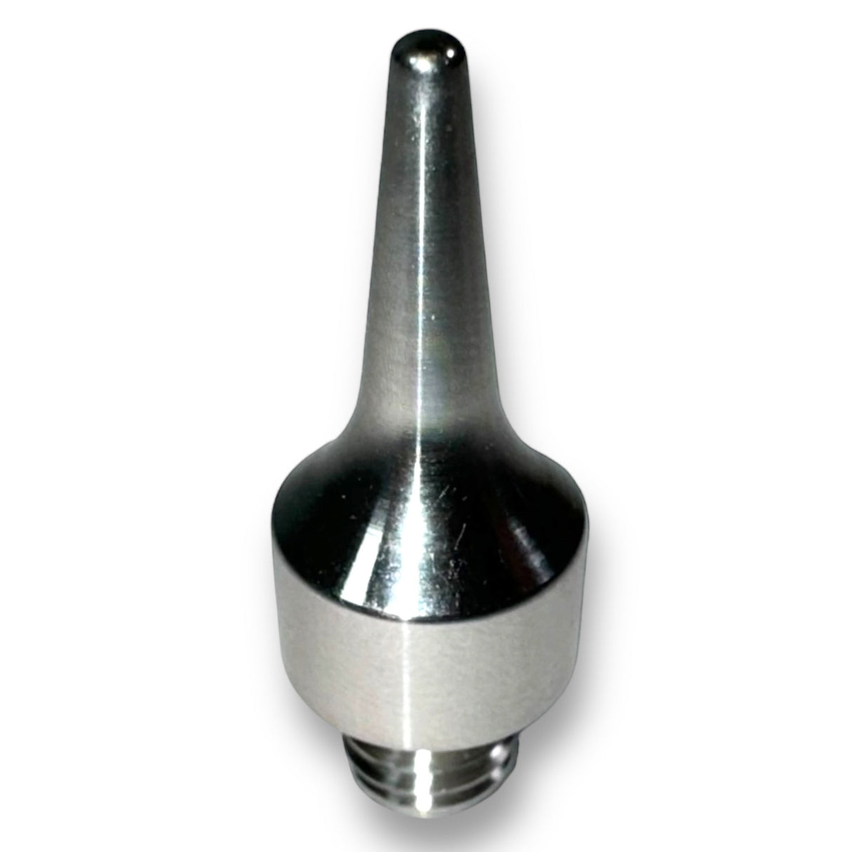 Anson PDR Dead Dent Tools titanium PDR knockdown tip with polished finish and threaded base.