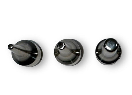 Anson PDR Dead Dent Tools Set 1: 3 polished titanium PDR knockdown tips including Pee Wee, Firing Pin, and Silencer.