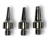 Anson PDR Set 1 titanium PDR knockdown tips: Pee Wee, Firing Pin, and Silencer. Polished finish.