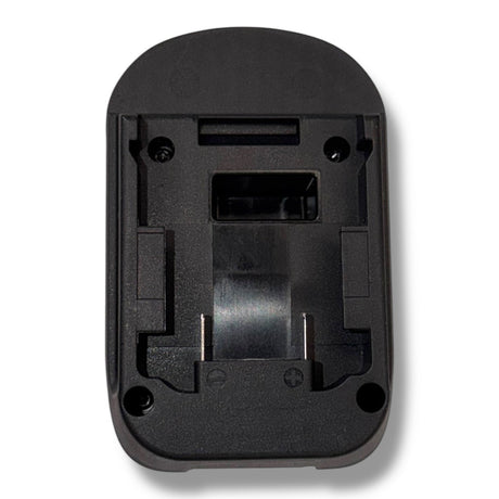 Anson PDR black plastic battery adapter with USB port for 20V MAX to 18V tools. Adapts Makita to either Milwaukee or Dewalt
