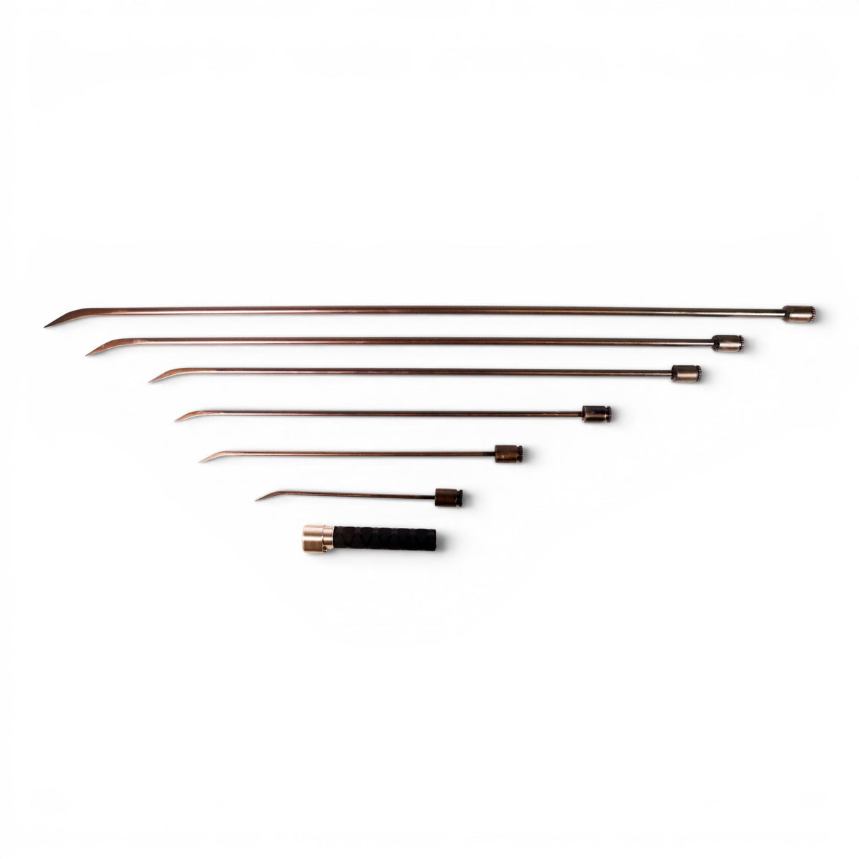 Anson PDR Tequila Tools Black Ice Picks set of 6 PDR rods made of black oxide high carbon spring steel with shaved sharp tips.