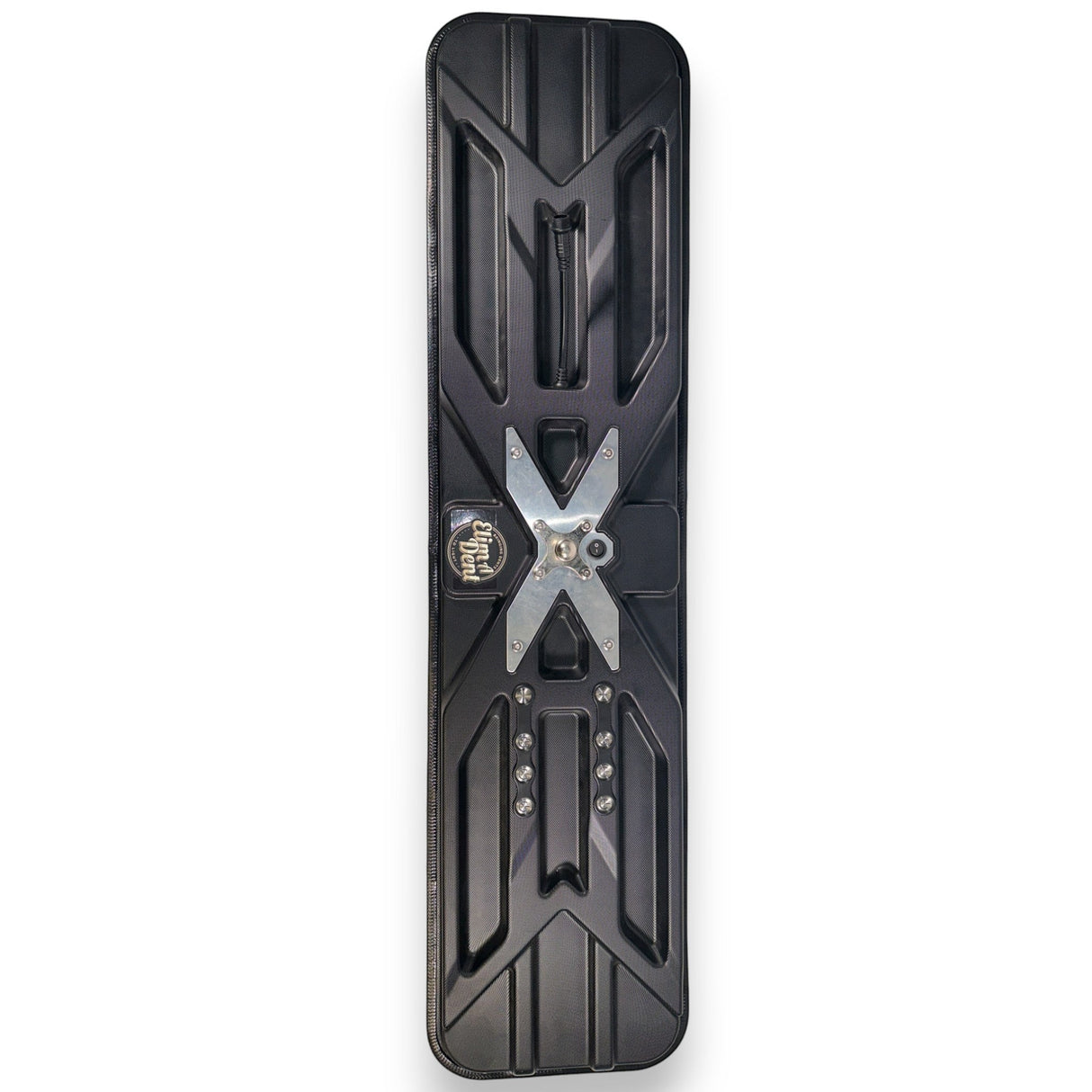 Anson PDR black textured hard shell case with silver X-shaped latch mechanism and Elimadent logo.