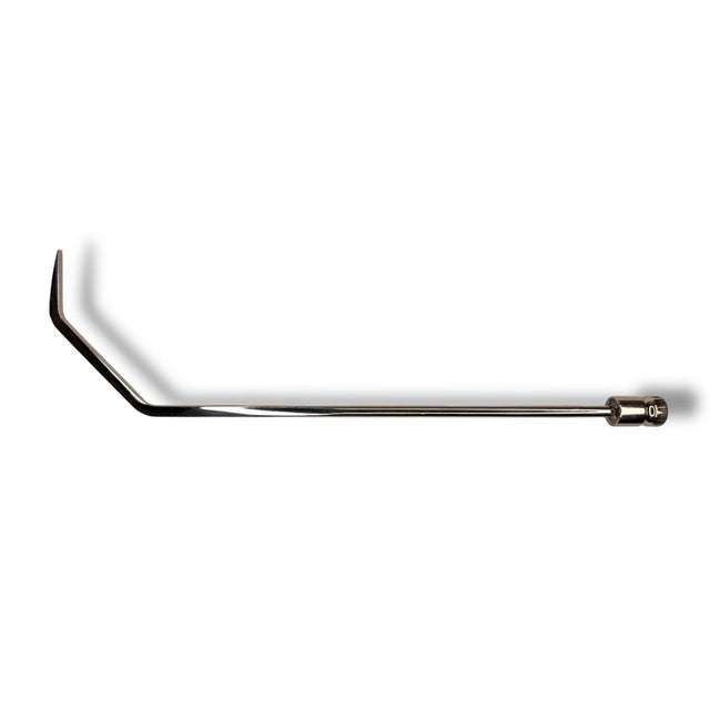 Anson PDR Danny Espinal tool, 13-inch metal rod with angled sharp tip and compact hub for precise door dent repair.