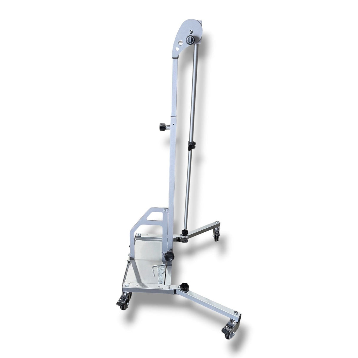 Anson PDR Econo Light Stand, a silver aluminum adjustable lighting stand with wheels and a battery tray.