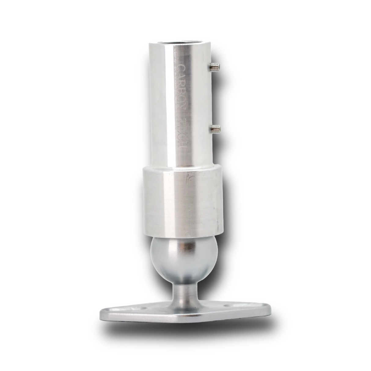 Anson PDR Carbon Tech Never Loose magnetic light mount with ball joint and mounting plate, made of silver aluminum.