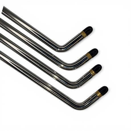 Anson PDR set of four stainless steel paintless dent repair rods with black capped ends and gold accents.