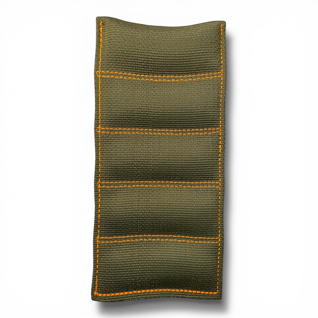Anson PDR Tequila Leverage Pillow, a green webbing tool with orange stitching, used for dent removal and panel alignment.