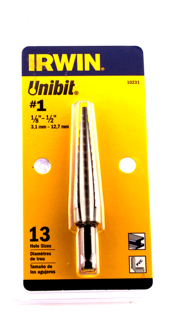 #1 Unibit Step Drills 1/8"-1/2" Step Drill Bit