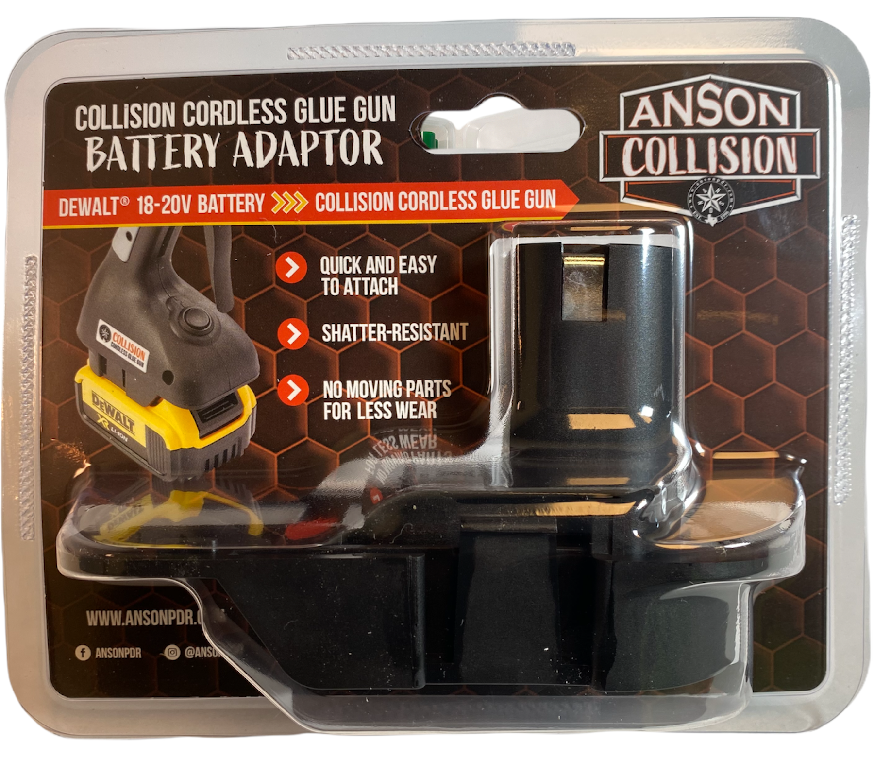 Anson Collision Ryobi to Dewalt glue gun battery Adapter Anson PDR