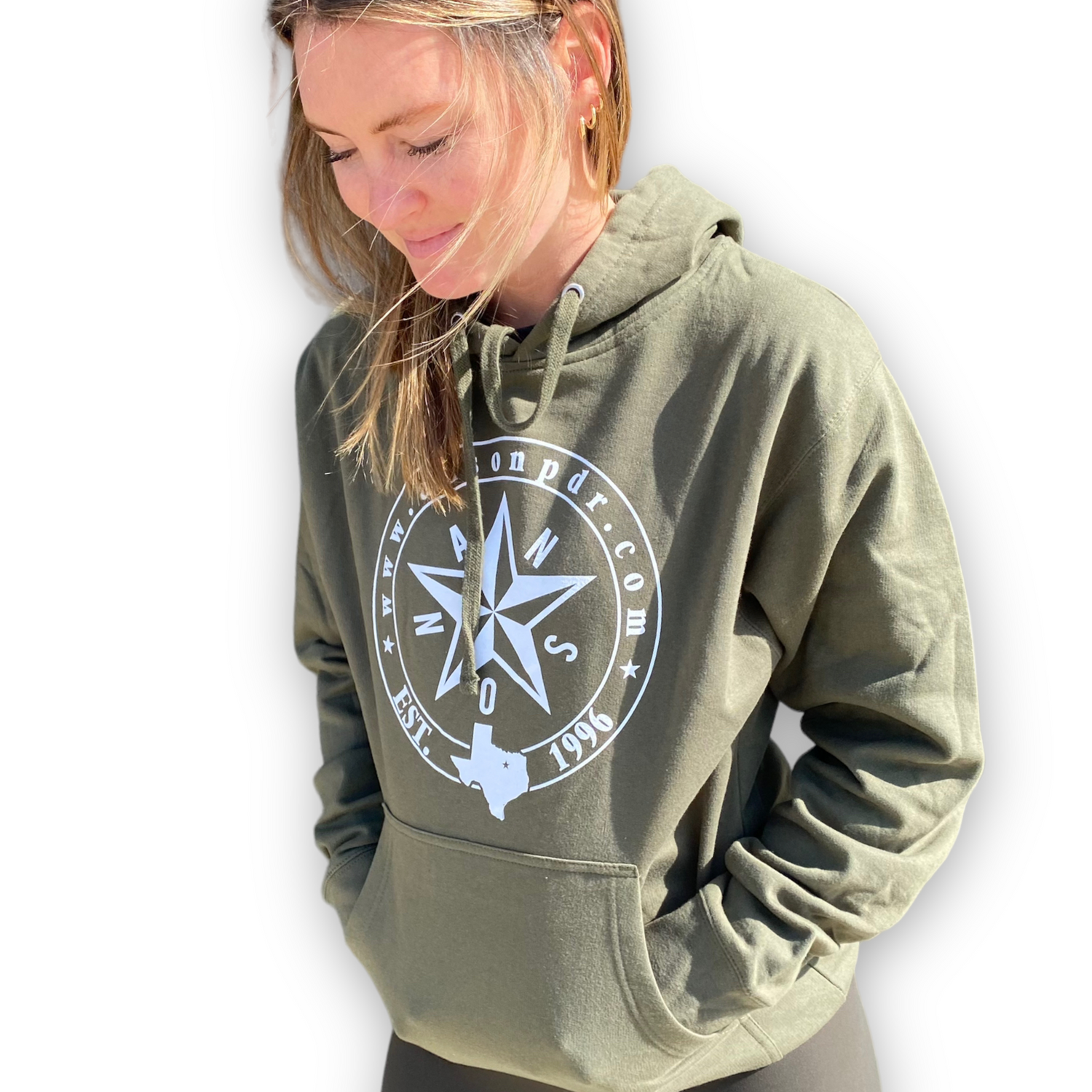 ANSON HOODED SWEATSHIRT -  GREEN MEDIUM WEIGHT