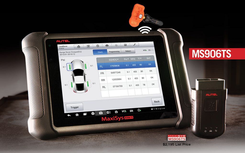 Autel Maxi Sys MS906TS Wireless Bluetooth Diagnostics Tablet with Tire Service