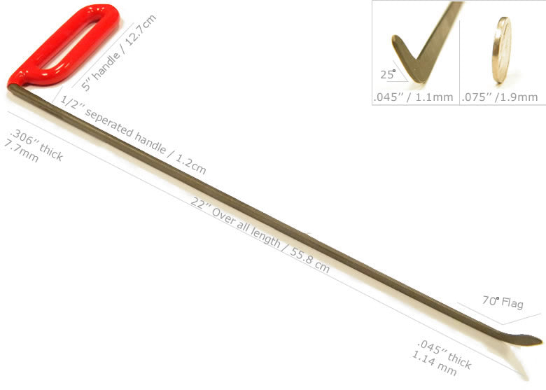 22" Shaved PDR Tool Right - Dentcraft Tools